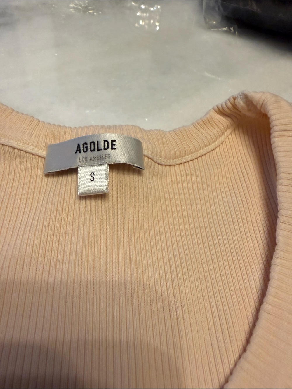 Agolde Ribbed Tank Top - Cream - Picture 4 of 4